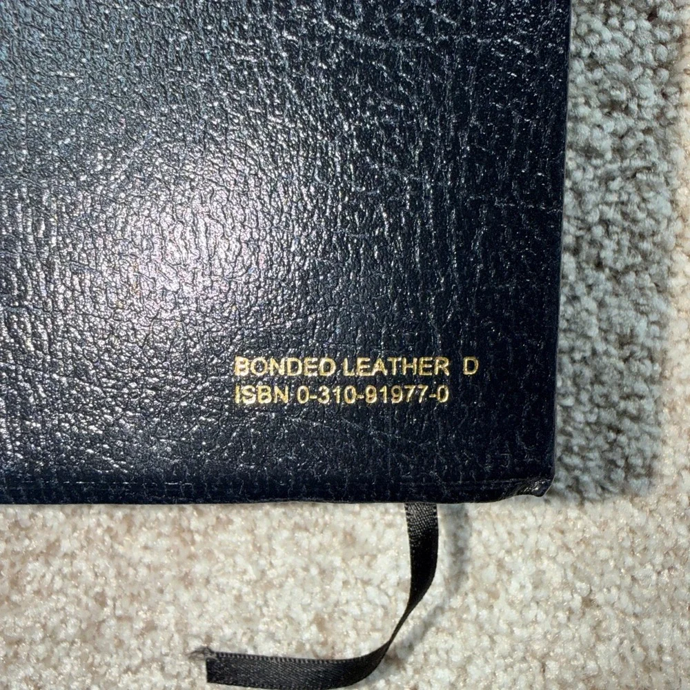 Zondervan NIV Life Application Study Bible Black Bonded Leather Gilded Gold Edge